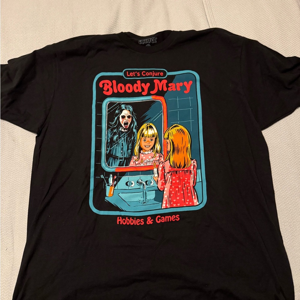 Black Graphic Tee with Bloody Mary Design
